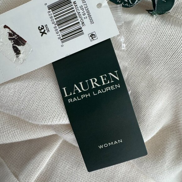 Lauren Ralph Lauren Sweater Blazer 3X Crest Ivory Cream Cotton Nylon NWT CJ-2150 - Picture 8 of 13